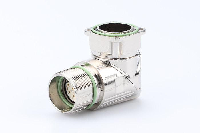 M23組裝彎頭式金屬屏蔽母航空插頭