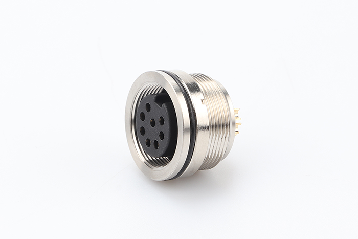 M16法蘭板后式焊接母航空插座