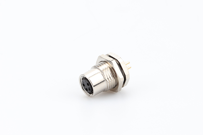 M8法蘭板前式PCB板接母航空插座