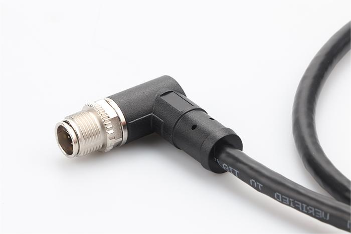 M12注塑型彎頭式公航空插頭 X 編碼