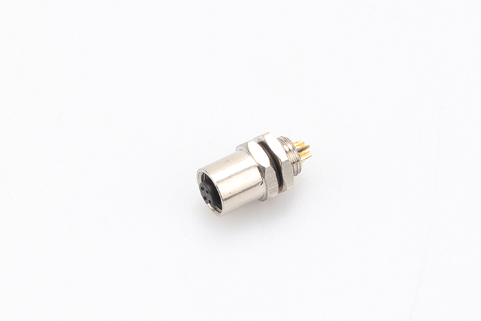 M5法蘭板后式焊接母航空插座